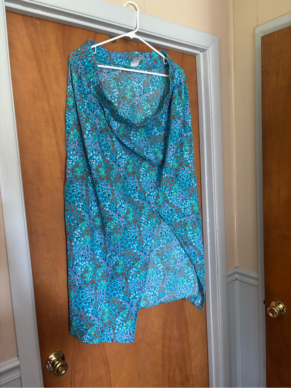 Land’s End Blue Floral Wrap Skirt